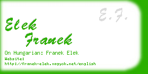 elek franek business card